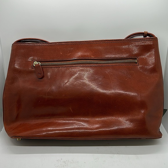 Monsac Original Rich Brown Leather Tote Bag Purse 🌺🌺 - Picture 2 of 12